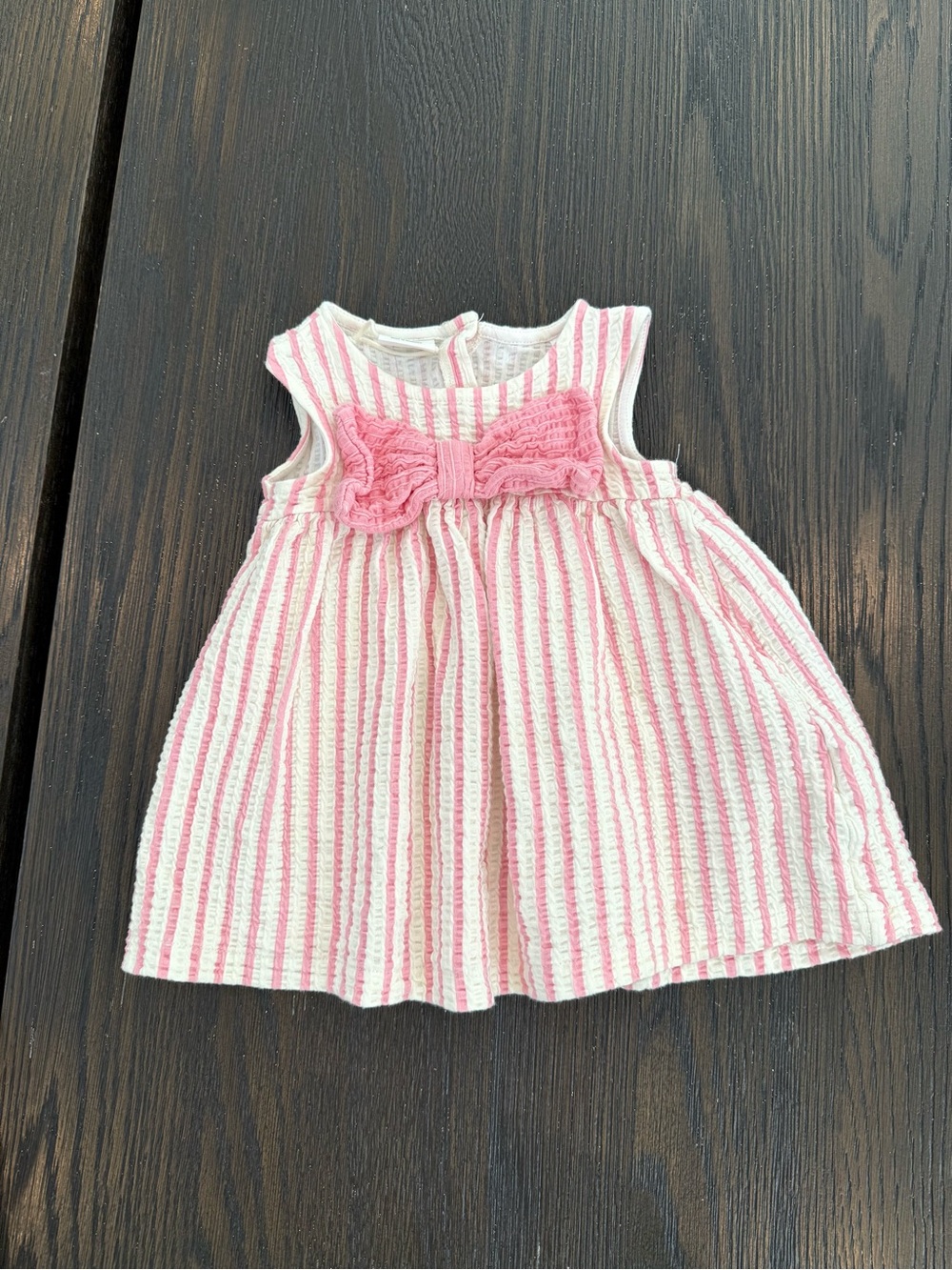Zara Pink & White Striped Bow-Front Sundress